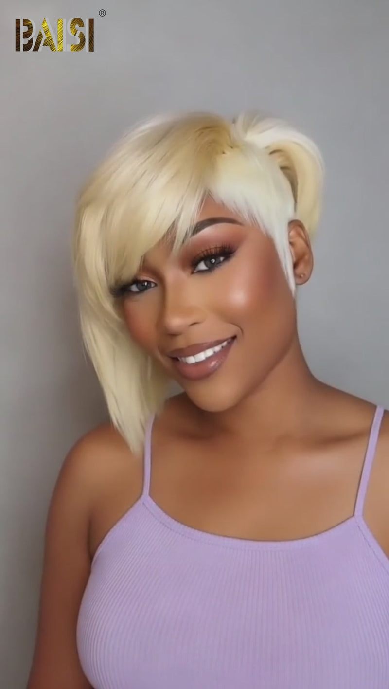 Baisi-Machine_made_topper_hair-blonde_color-100_human_hair-glueless hair-color hair-glueless hair-clip in hair