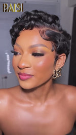 BAISI Sexy Finger Wave Pixie Lace Wig