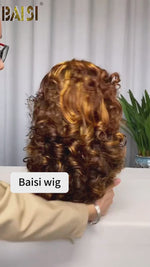 BAISI  Spring Piano Egg Curl Lace Wig