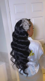 BAISI Loose Deep Wave Lace Wig For Wedding