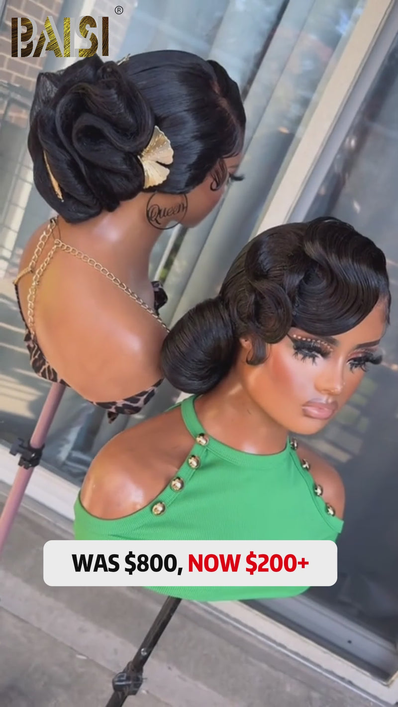 Baisi-13X6Updoweddingwig-Blackcolor-100_humanhair-for black women-for wedding-for party-updo style
