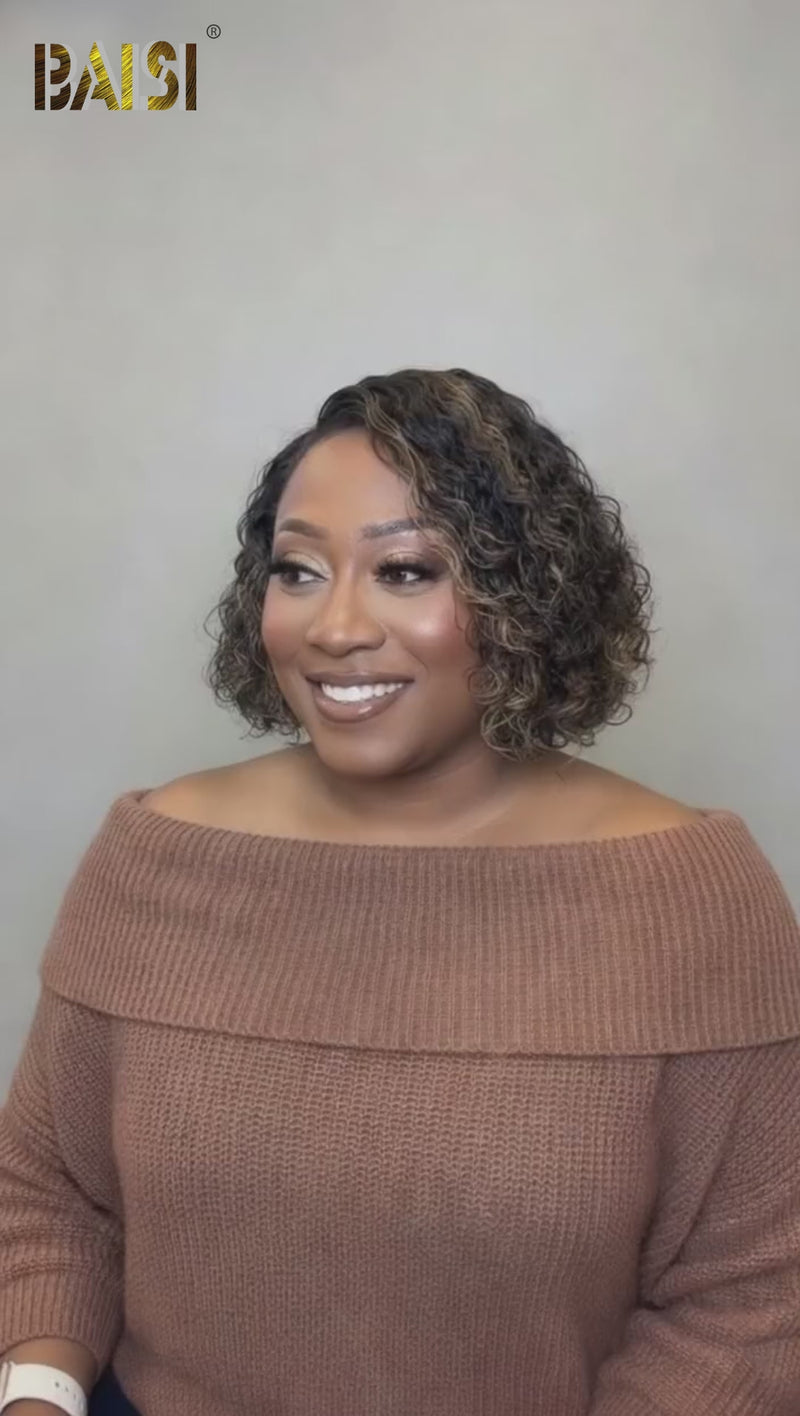 Baisi-13X4_Lace_frontal_curly_short_bob_wig-black_with_highlight_color-100_human_hair-for black women-short hair-color wig