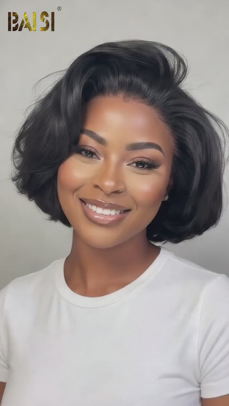 Baisi-13X4_Lace_frontal_250_bob_short_wig-black_color-100_human_hair-bob wig-250% density hair-for black women