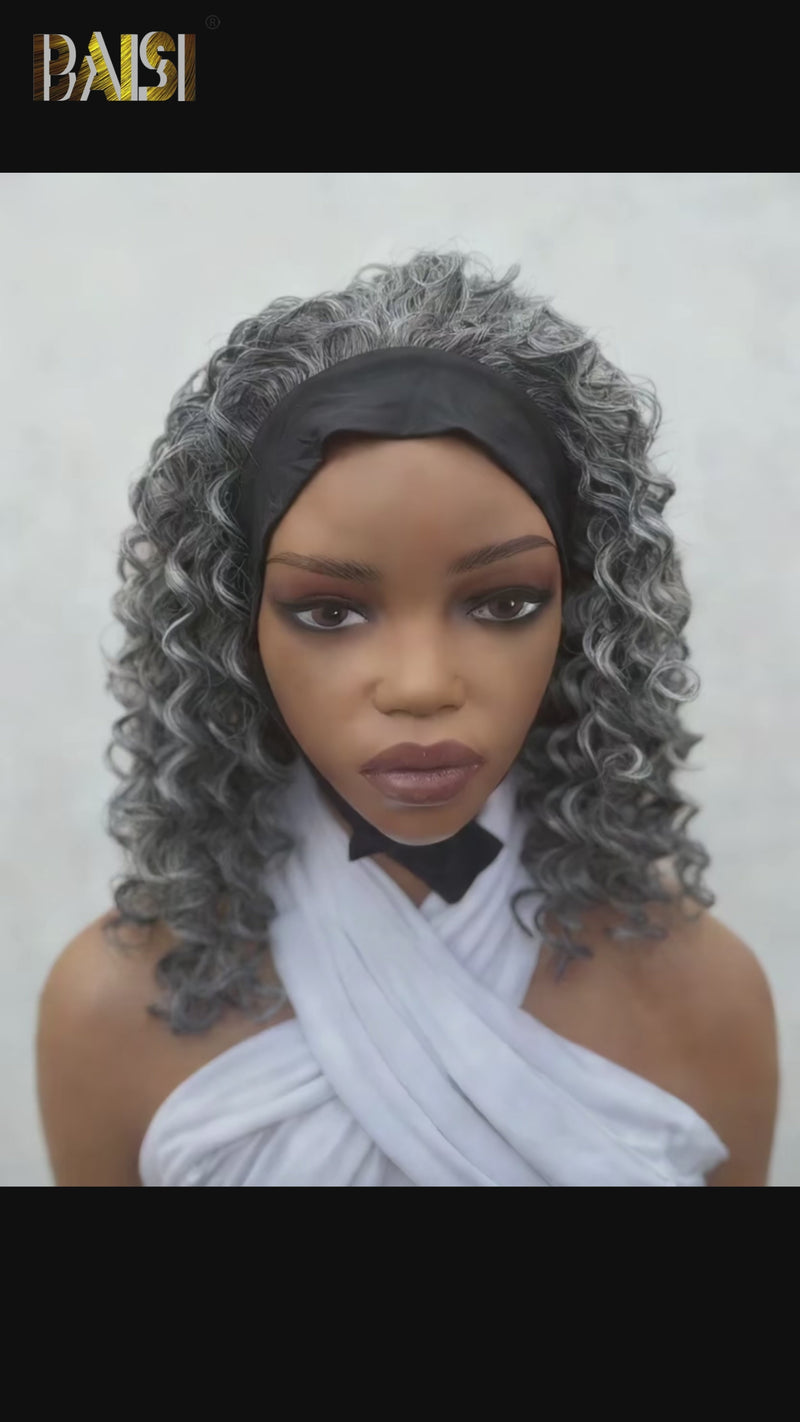 Baisi-Machinemadeheadbandgluelesswig-saltandpepperhair-100_humanhair-for black women-headband wig-curly hair-color wig