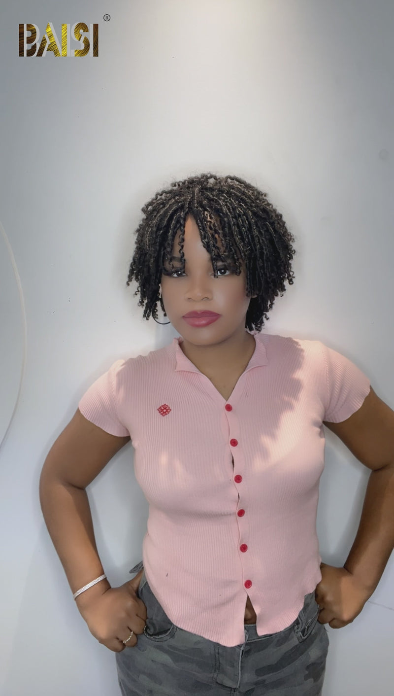 Baisi-Machine_made_short_wig-Black_color-100_human_hair-for black women-100% human hair-glueless hair-short wig