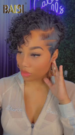 BAISI Sexy Side Part Short Curly Wig