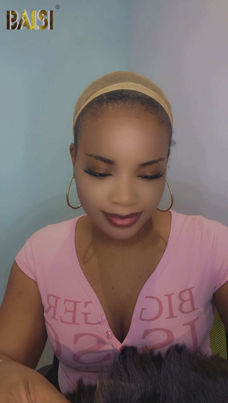 Baisi-Machinemadepixiecutwig-Blackcolor-100_humanhair-for black women-glueless hair-short wig-machine made wig-pixie cut wig