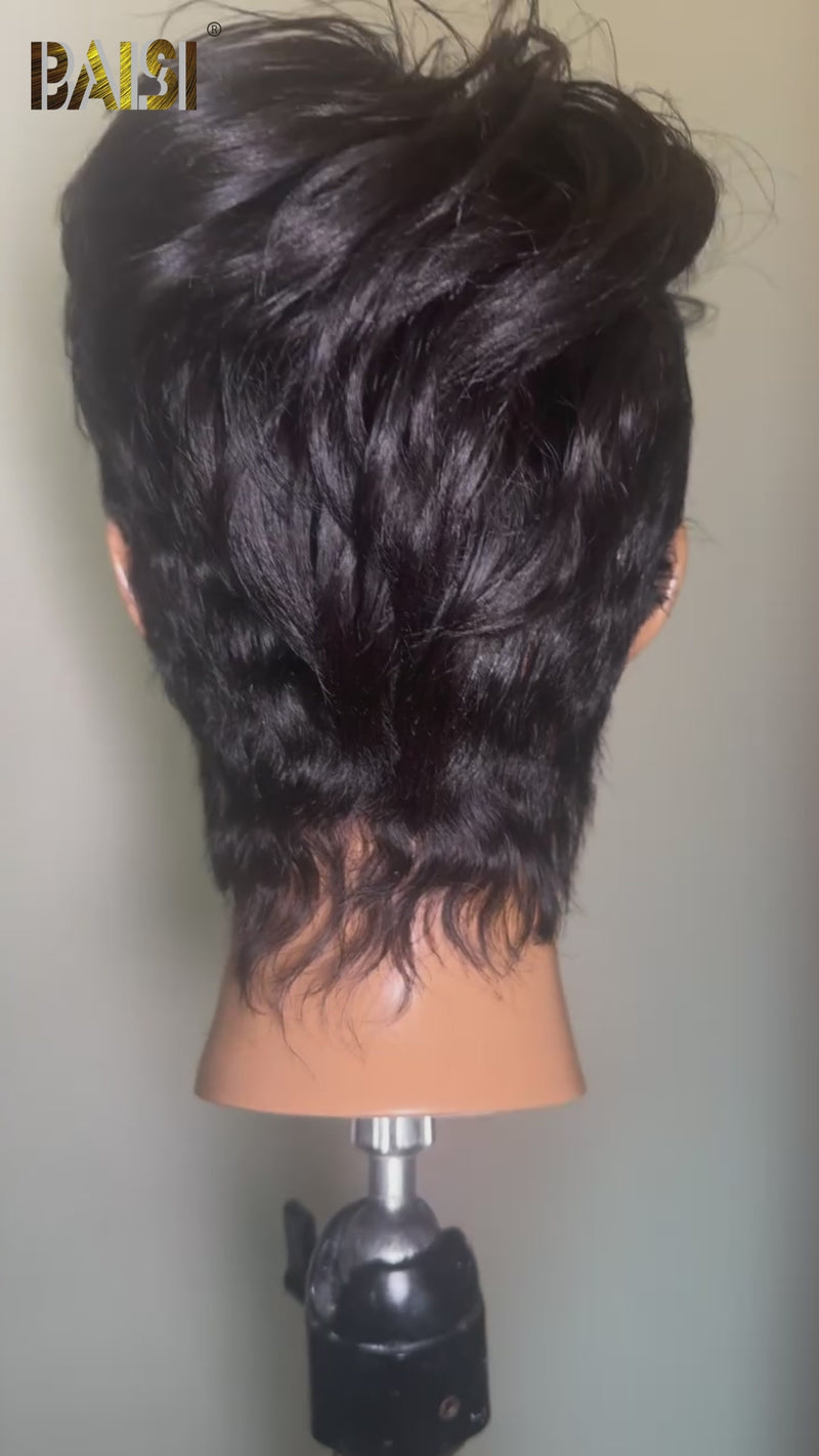 Baisi-FulllacePixiecutwig-Blackcolor--100_humanhair-fpr black women-pixie cut wig-full lace wig-for daily use