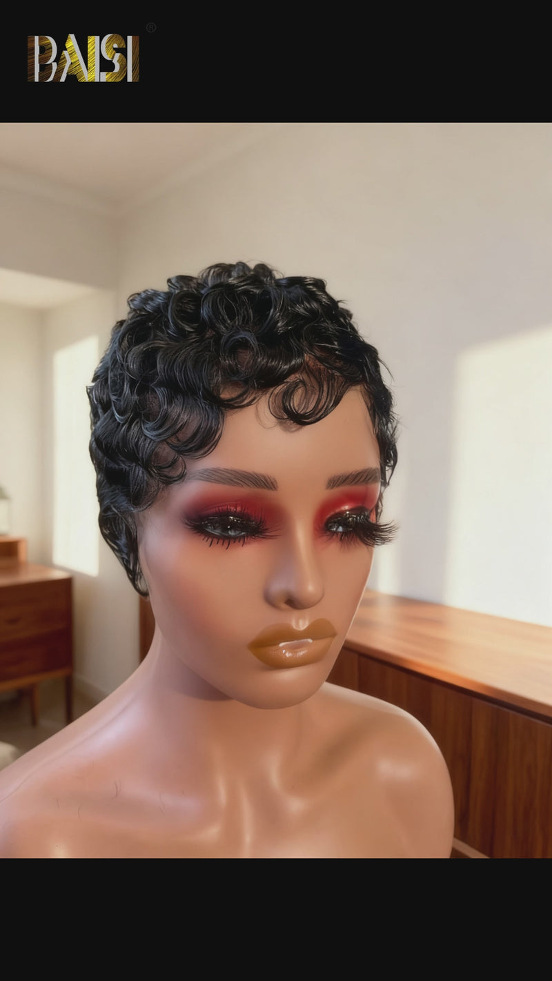 Baisi-13x4_Lace_finger_wave_short_cut_wig-Black_color-100_human_hair-for black women-finger wave wig-short wig-pixie wig-glueless wig-short wig-glueless wig