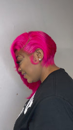 BAISI Fashion Pink Color Side Part BoB Wig