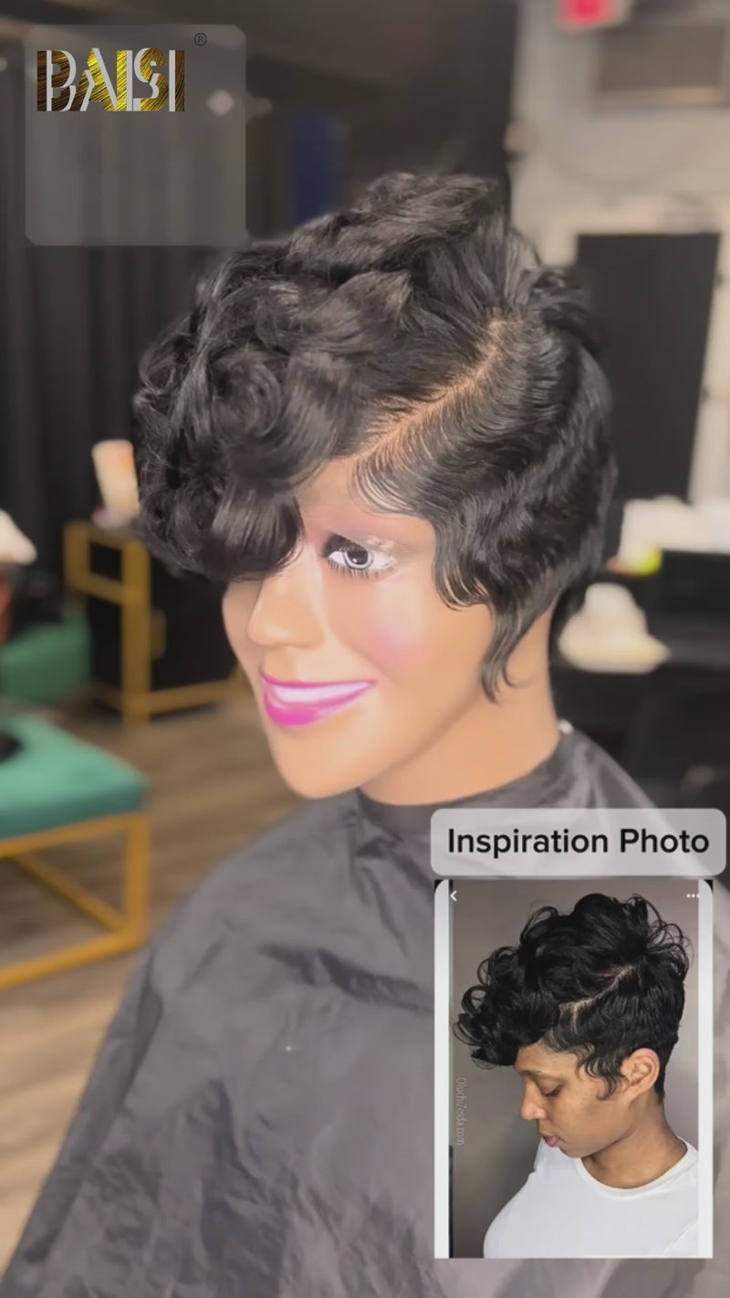 Baisi-13X4Pixieshortcutwig-Blackcolor-100_humanhair-for black women-lace frontal wig-short wig-pixie cut wig