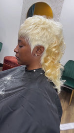 BAISI Blonde Mullet Glueless Wig