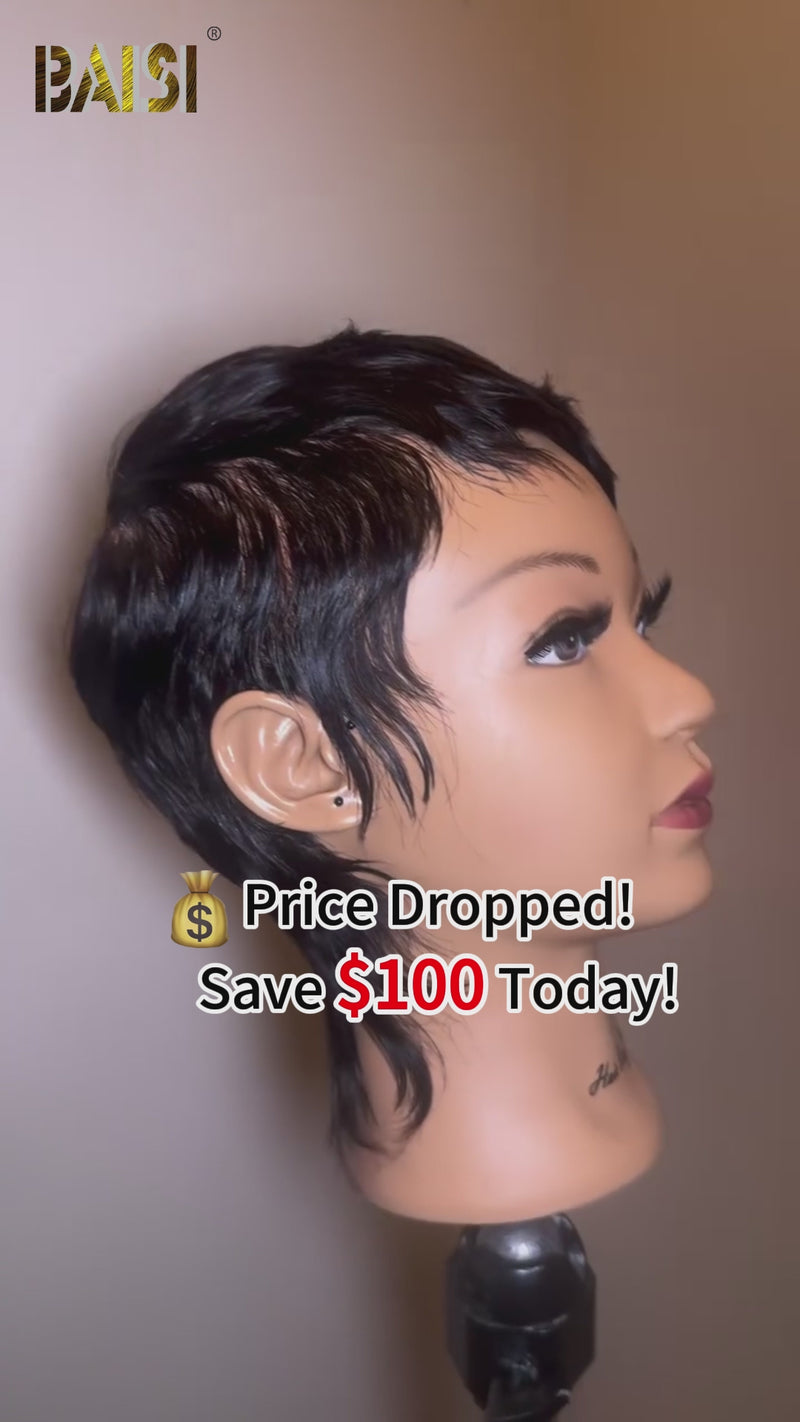 Baisi-Fulllaceshortcutwig-Blackcolor-100_humanhair_for black women-short cut wig-pixie wig