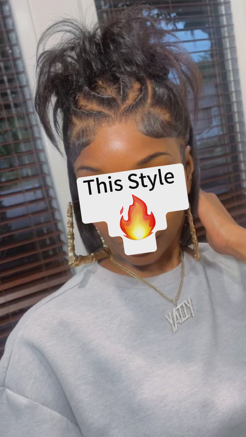 Baisi-13X4_Lace_braided_bob_wig-Black_color-100_human_wig-for black women-bob wig-short wig