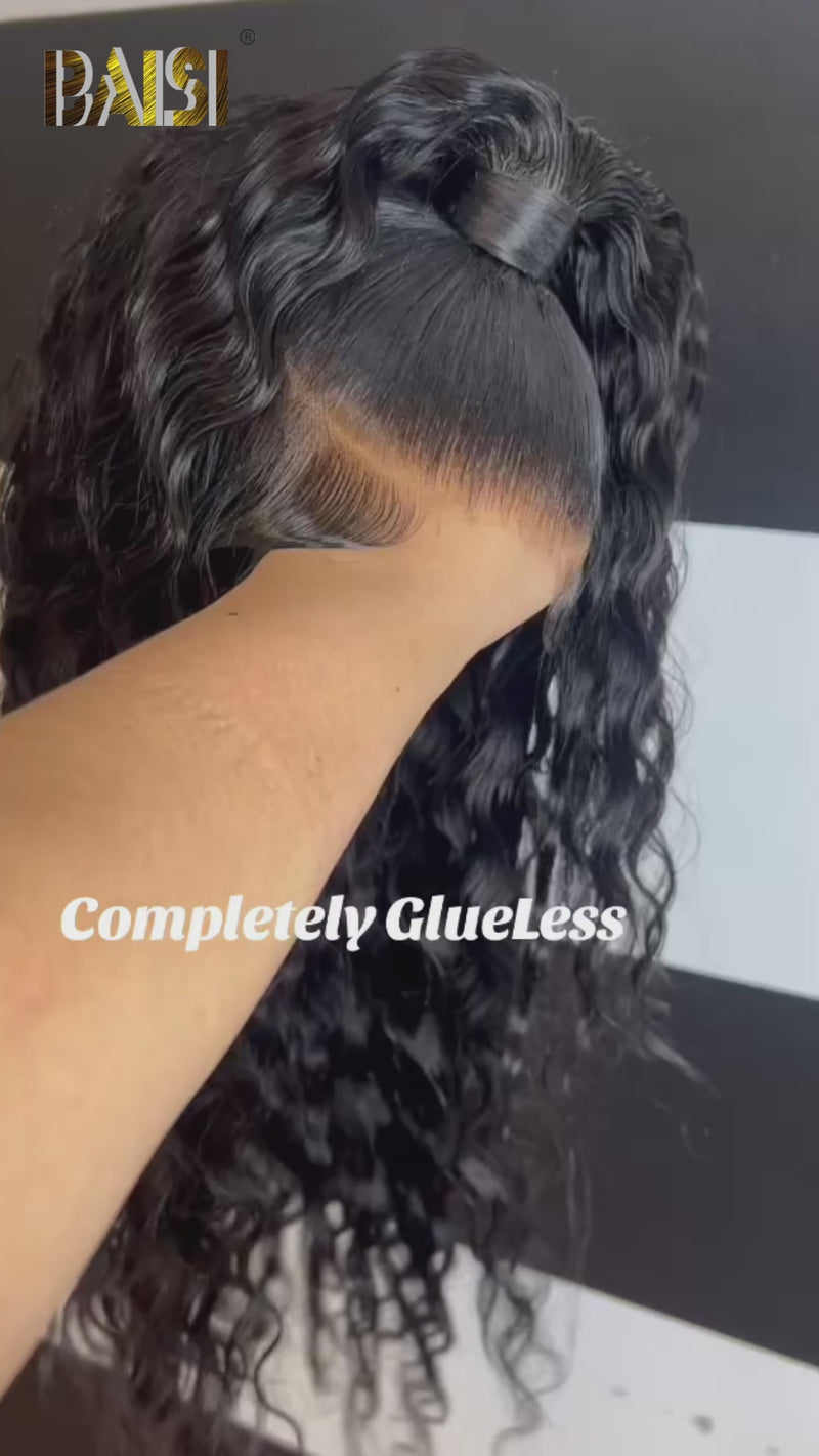 Baisi-13X4_lace_natural_wave_pre-styled_wig-Black_color-100_human_hair-for black women-updo style-wavy wig-put on and go wig