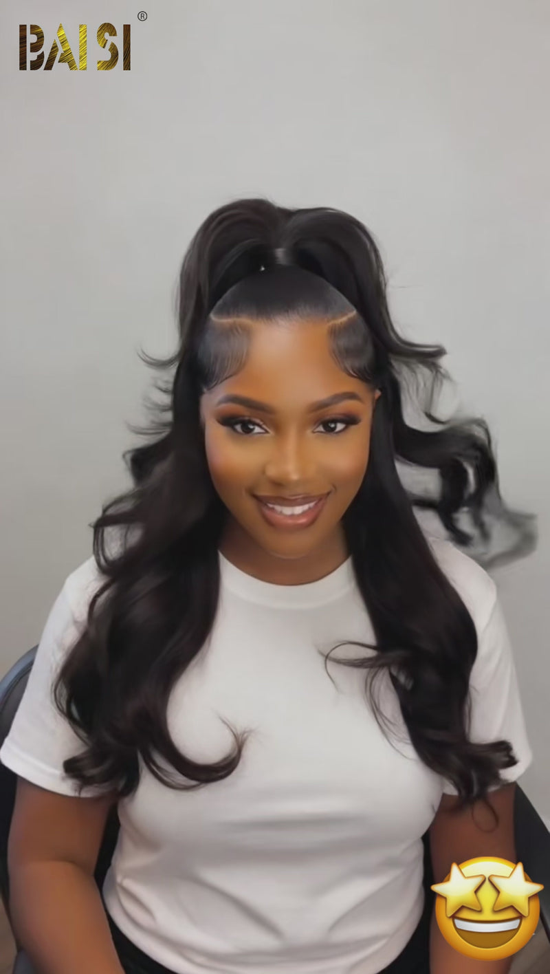 Baisi-13X4_Lace_body_wave_updo_wig-Black_color-100_human_hair-for black women-updo wig-party hair-weddinghair