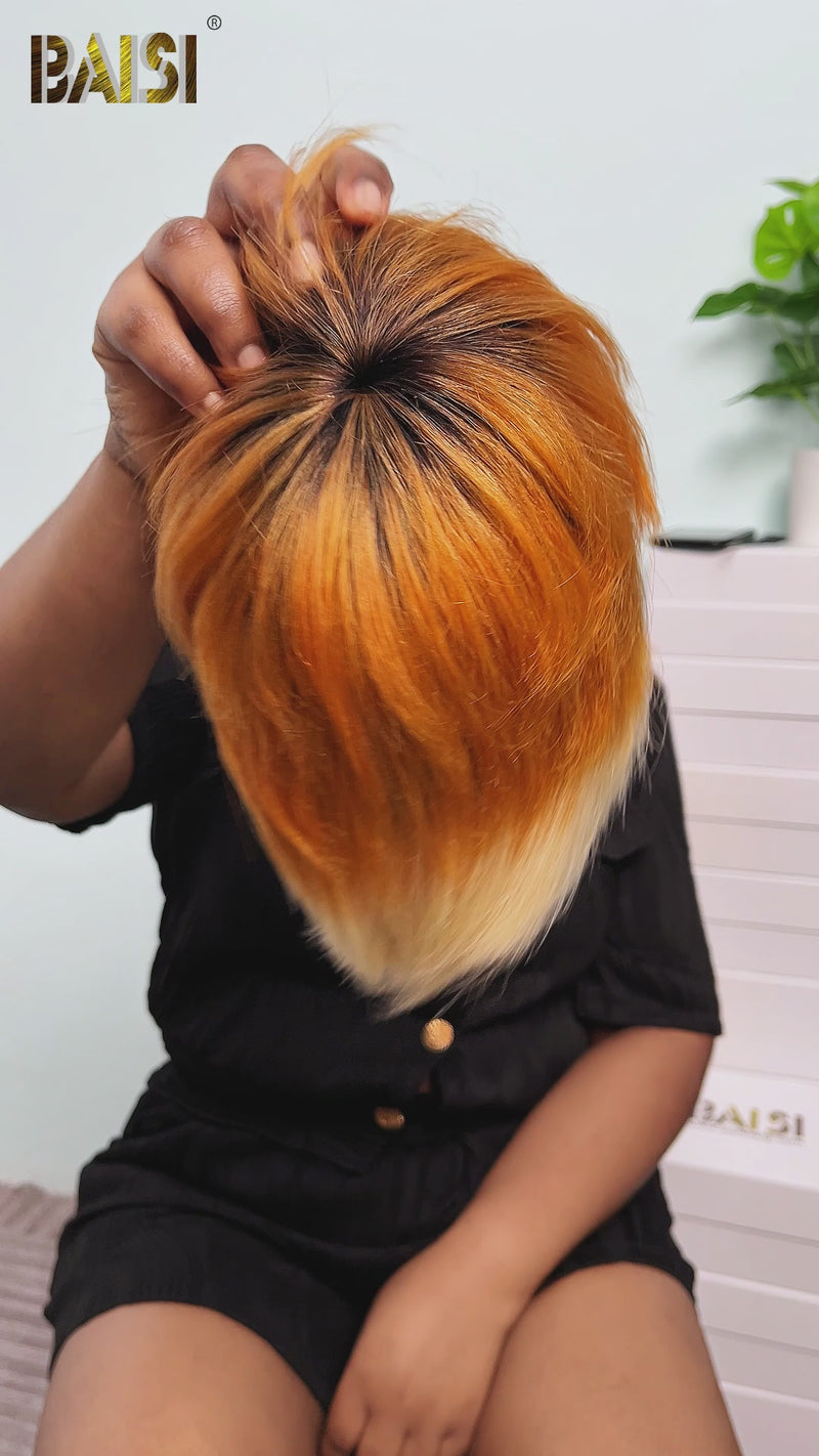 Baisi-Machine_made_6X7_topper_glueless_-ginger_with_honey_blonde_color-100_human_hair-for black women-clips in hair-no lace wig-put on and go hair