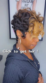 BAISI Sexy Finger Wave With Honey Blonde Pixie Lace Wig
