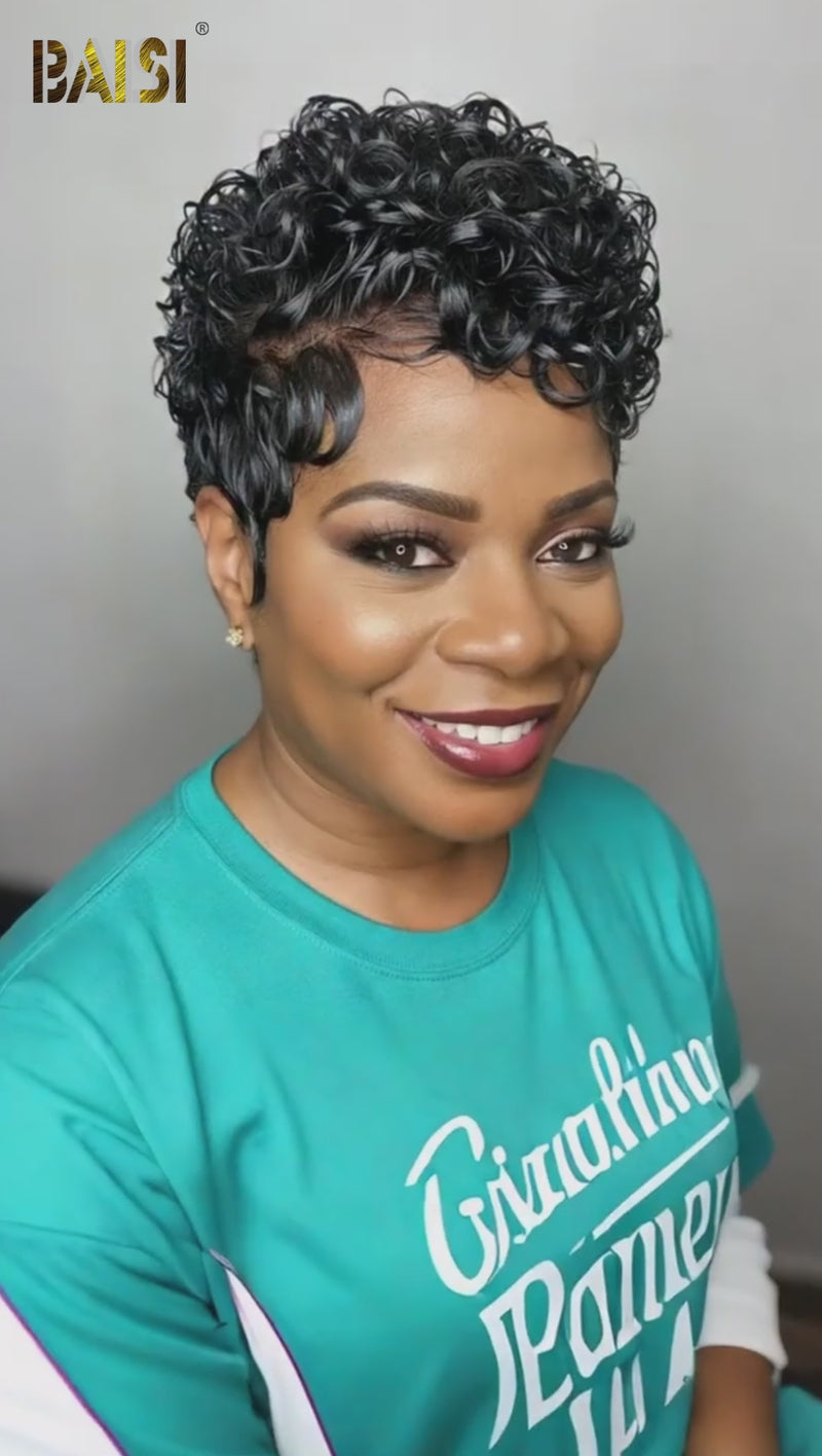 Baisi-full_lace_pixie_curly_wig-black_color-100_human_hair-forblack women-short hair