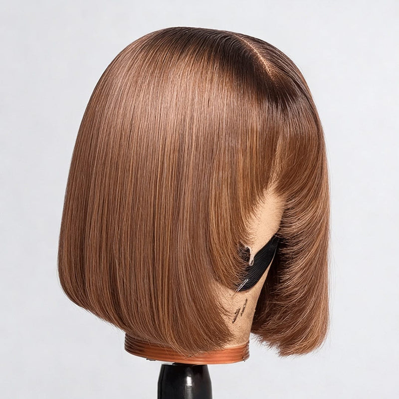 Baisi Machine Made Cute Cut Brown Straight Bang BOB Wig – BAISI HAIR
