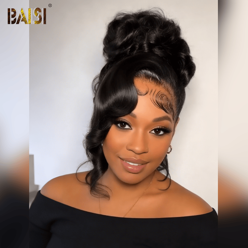 BAISI Pre-styled Cute Wavy Updo Ponytail Wavy Lace Wig – BAISI HAIR