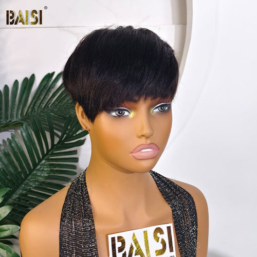USA topper BAISI Natural Black Straight Partial Topper(Not A Wig)