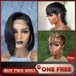 Wholesale Baisi 1 Straight BoB Wig+1 Mullet Wig+1 Free Mahcine wig=$179