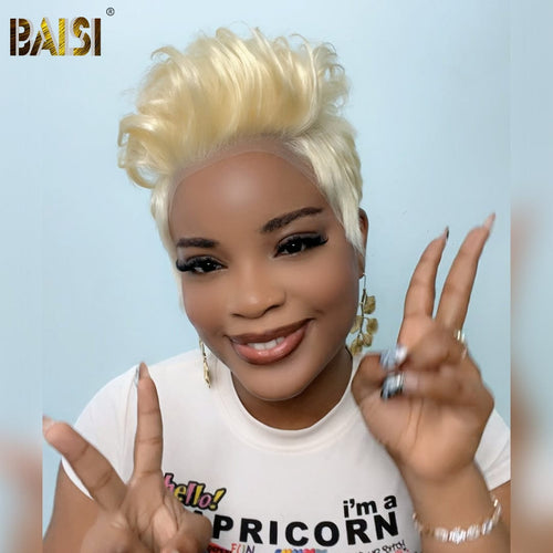 Wholesale price for 3 wigs Wholesale price for 3 wigs Baisi $149 Wholesale Price Blonde Full Lace Pixie Cut Wig