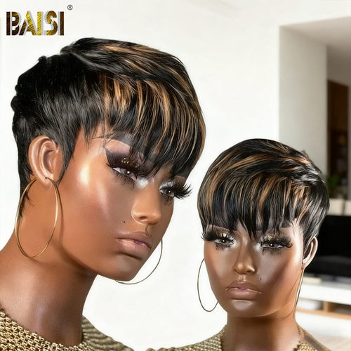 Wholesale price for 3 wigs Wholesale price for 3 wigs Baisi $59 Wholesale Price Straight With #27 Highlight Pixie Wig