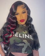 BAISI  Highlight Red Color Body Wave Wig