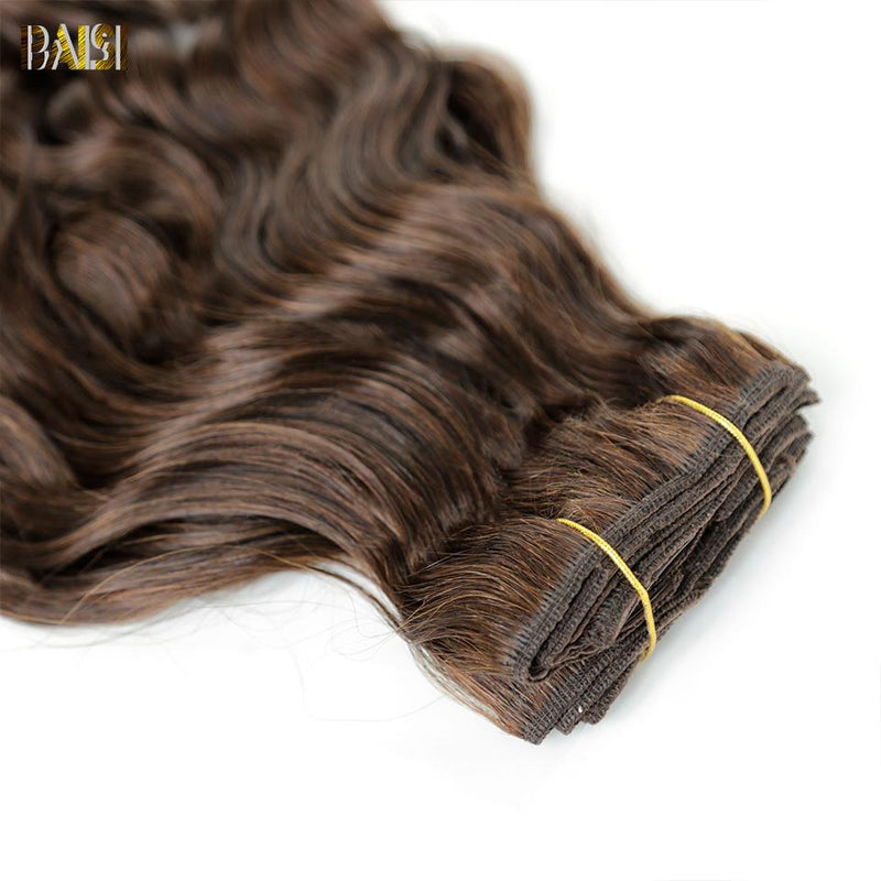 BAISI Wavy Clip Ins Hair Extensions 4# Color ( US Warehouse ) - BAISI HAIR