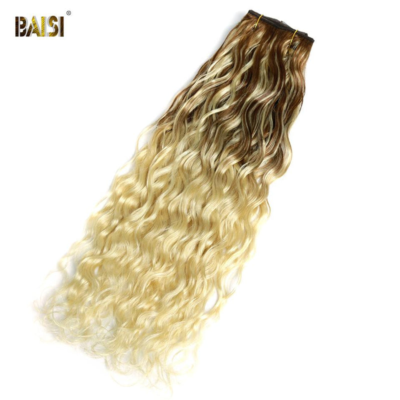 BAISI Wavy Clip Ins Hair Extensions F/T6/613# Color ( US Warehouse ) - BAISI HAIR