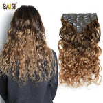 BAISI Wavy Clip Ins Hair Extensions F4/T30/30# Color ( US Warehouse ) - BAISI HAIR