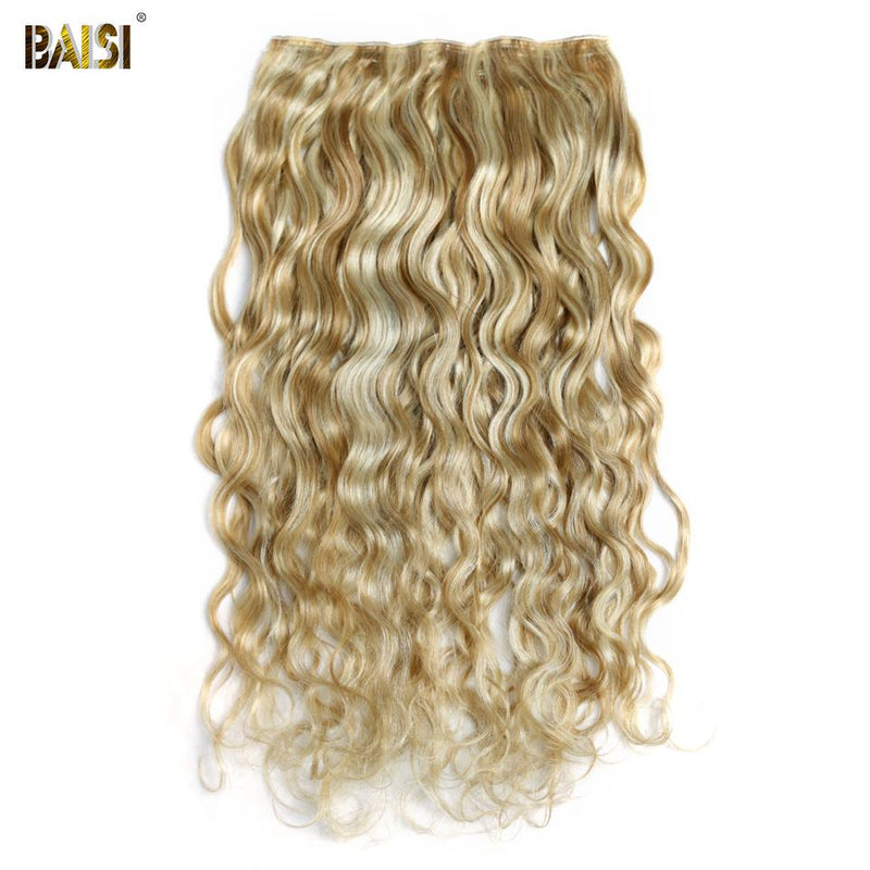 BAISI Wavy Clip Ins Hair Extensions F8/613# Color ( US Warehouse ) - BAISI HAIR