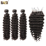 BAISI 8A Deep Wave Human Hair Bundles with Closure/Frontal - BAISI HAIR
