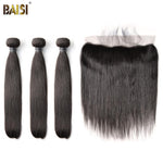 BAISI 8A Straight Human Hair Bundles with Closure/Frontal - BAISI HAIR