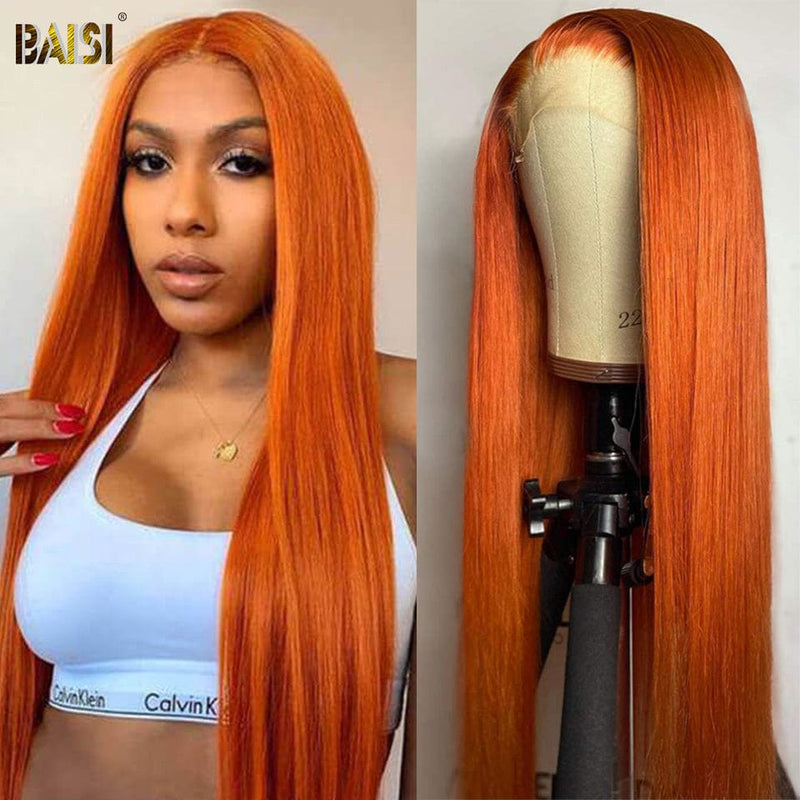 BAISI HAIR BOB Wig 16 / Orange BAISI Color Lace Wig Straight