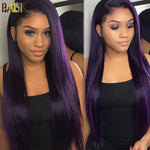 BAISI HAIR BOB Wig 16 / Purple BAISI Color Lace Wig Straight