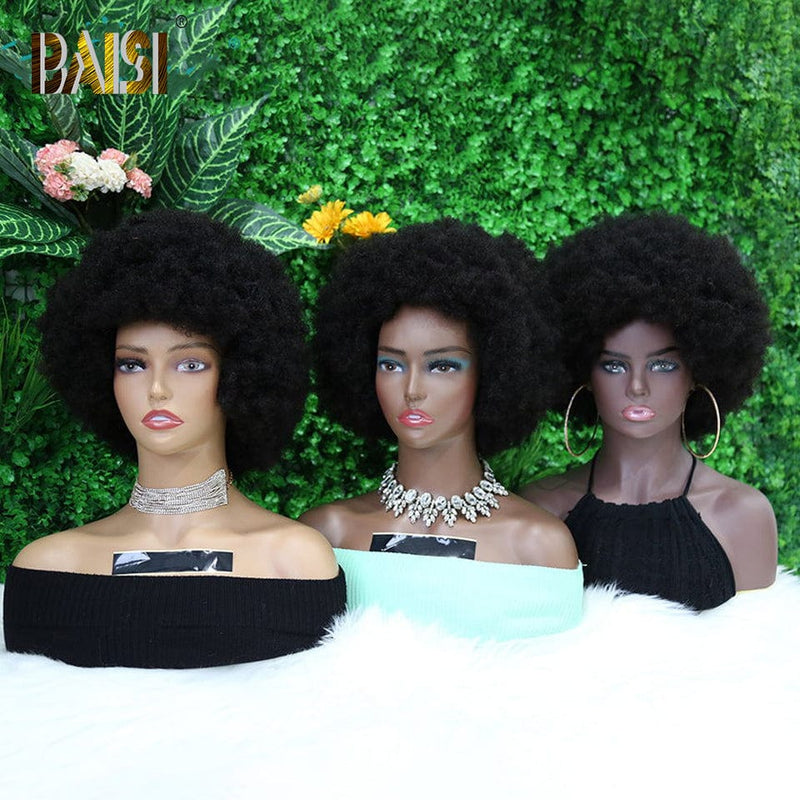 BAISI HAIR BOB Wig BAISI Machine Made Human Hair Afro Curl Wig