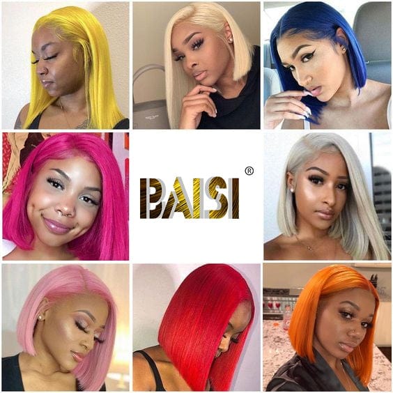 BAISI HAIR Closure Wig BAISI Color Bob Wig 4*4 Closure wig Human Hair