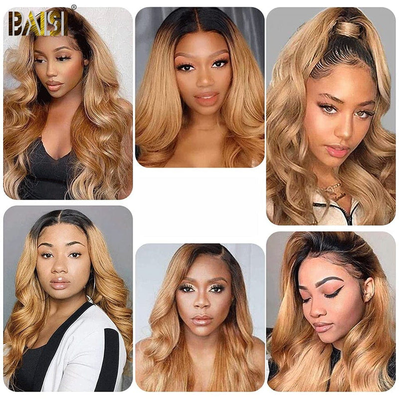 BAISI HAIR Customized Wig BAISI #1B/27 Body Wave Wig Bleached Knots