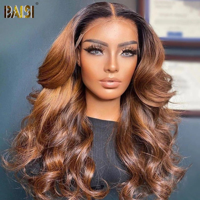 BAISI HAIR Customized Wig BAISI 1b/#4 Body Wave Wig Bleached Knots