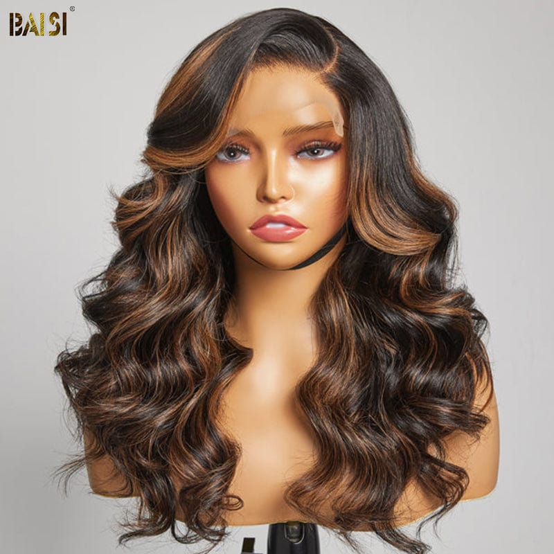 BAISI HAIR Customized Wig BAISI Blonde Highlight Luxury Wavy Wig