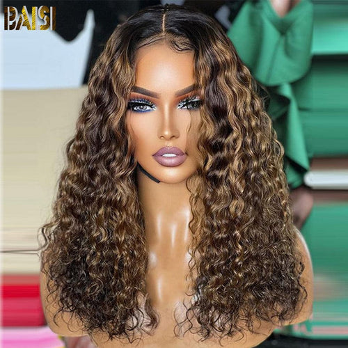 BAISI HAIR Customized Wig BAISI Highlight Honey Blonde Curly Wig
