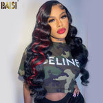 BAISI HAIR Customized Wig BAISI  Highlight Red Color Body Wave Wig