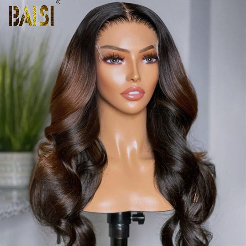 BAISI HAIR Customized Wig BAISI Mix Chestunt Brown Big Loose Wave Wig