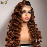 BAISI HAIR Customized Wig BAISI Ombre Dark Brown Loose Wave Hair Wig