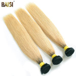 BAISI 1B/613# Eurasian Straight Blonde Bundles with Closure - BAISI HAIR