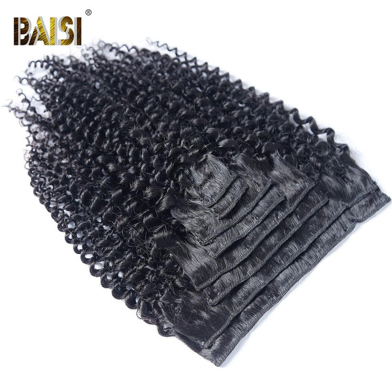 BAISI Curly Wave Clip Ins Hair Extensions 8 Pcs And 120g/Set - BAISI HAIR