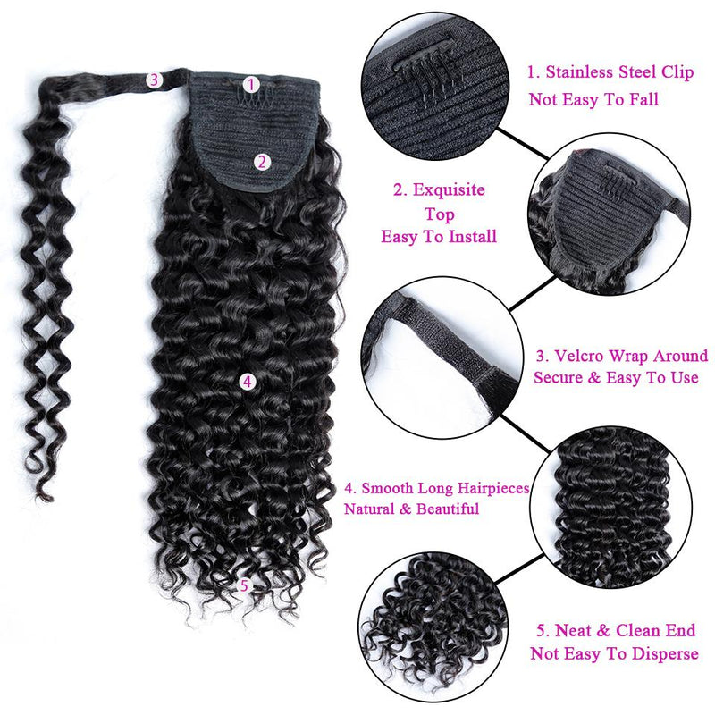 BAISI Ponytail Clip In Human Hair Extensions For Black Women - BAISI HAIR